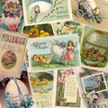 Collage of vintage Easter greeting cards with Easter-themed illustrations.