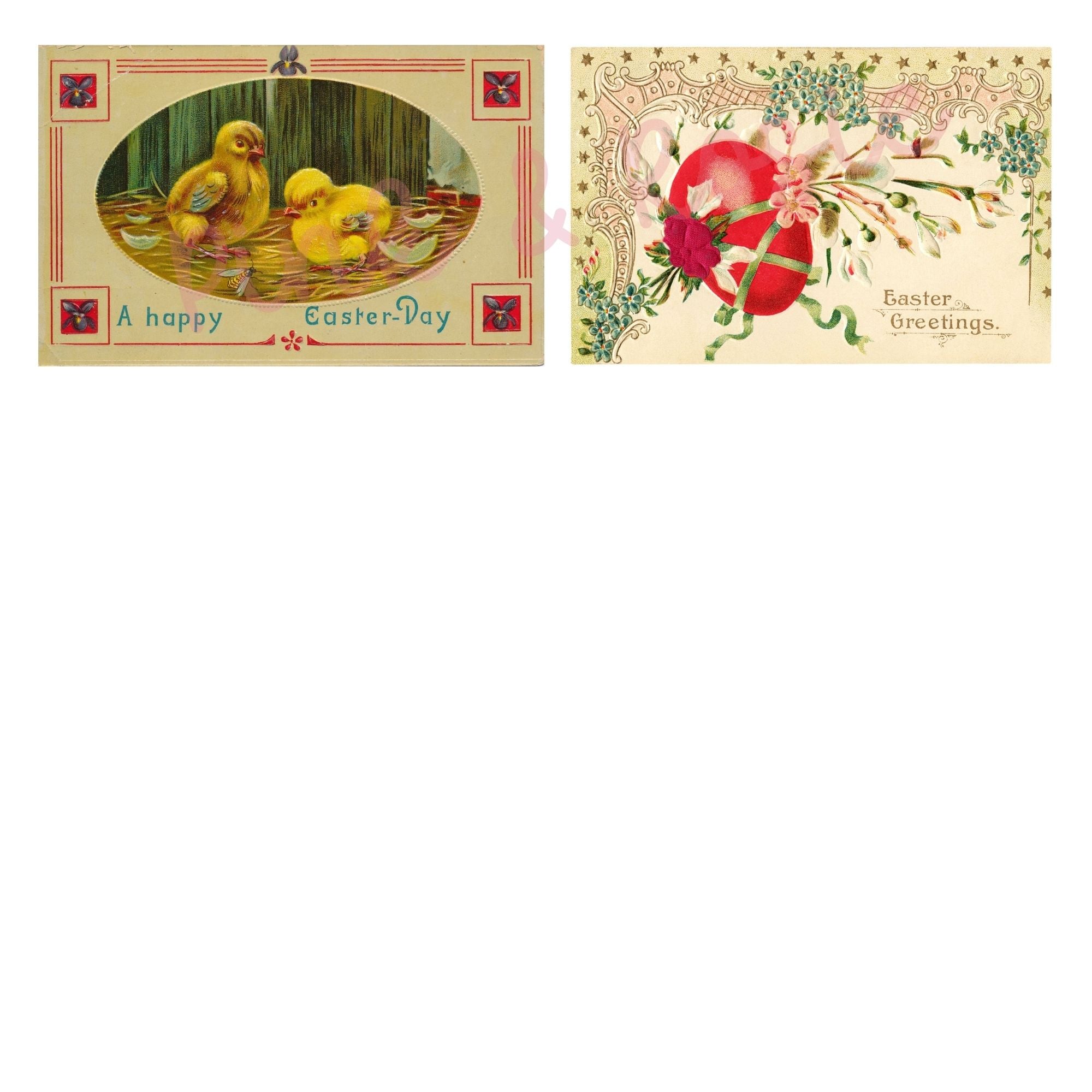 24 Vintage Easter Postcards Digital Download
