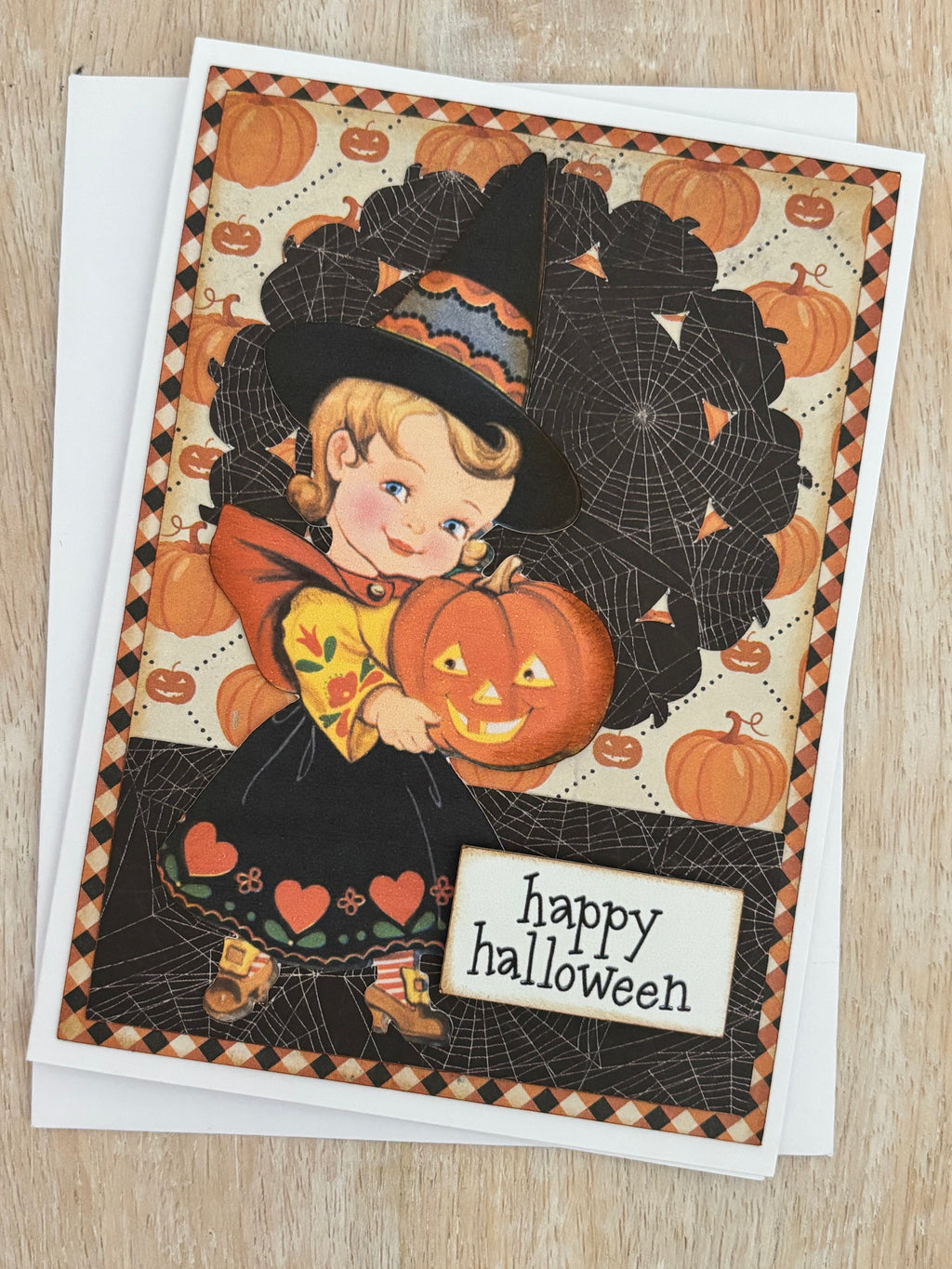 Vintage Witch Halloween Greeting Card
