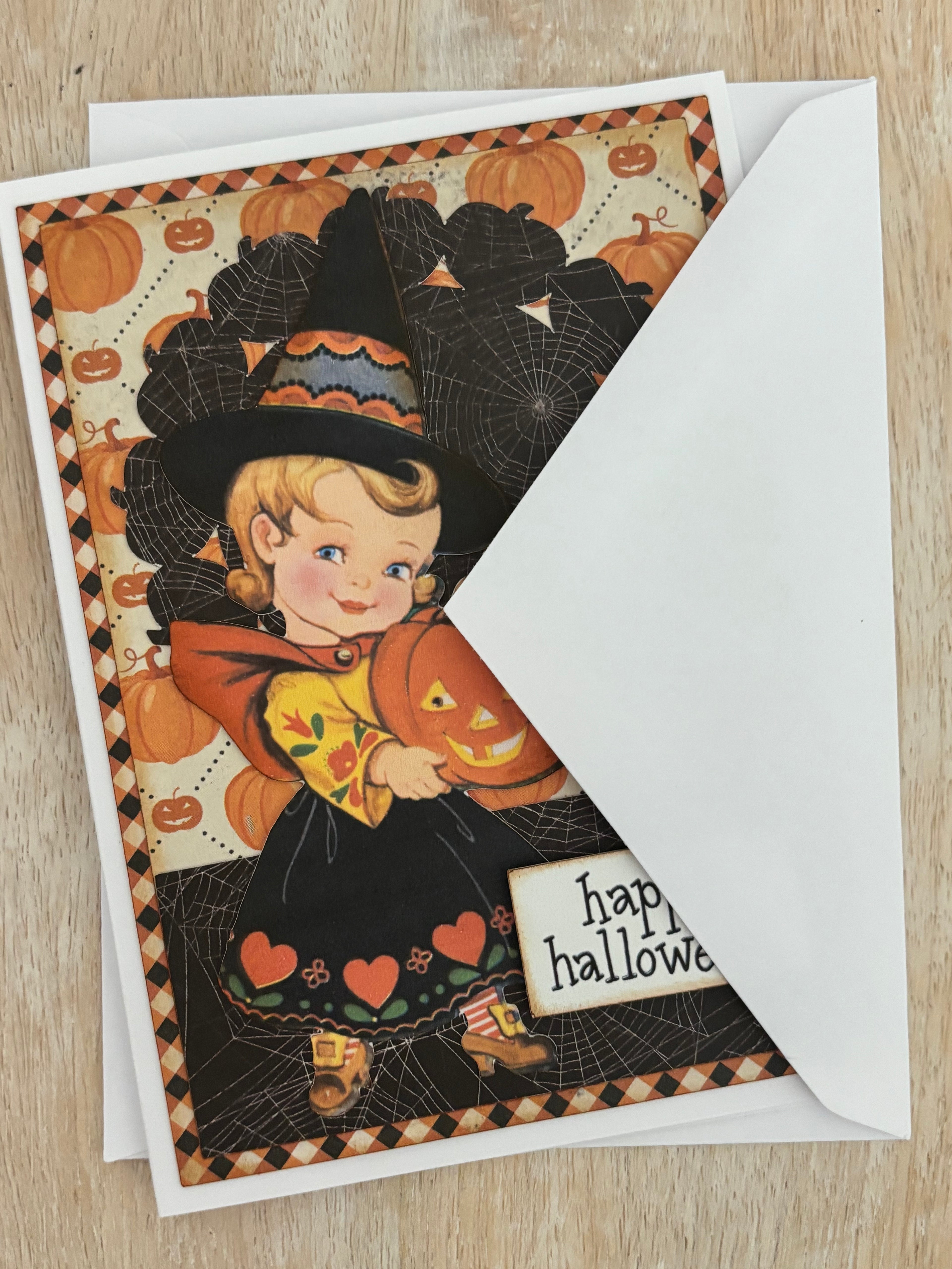 Vintage Witch Halloween Greeting Card