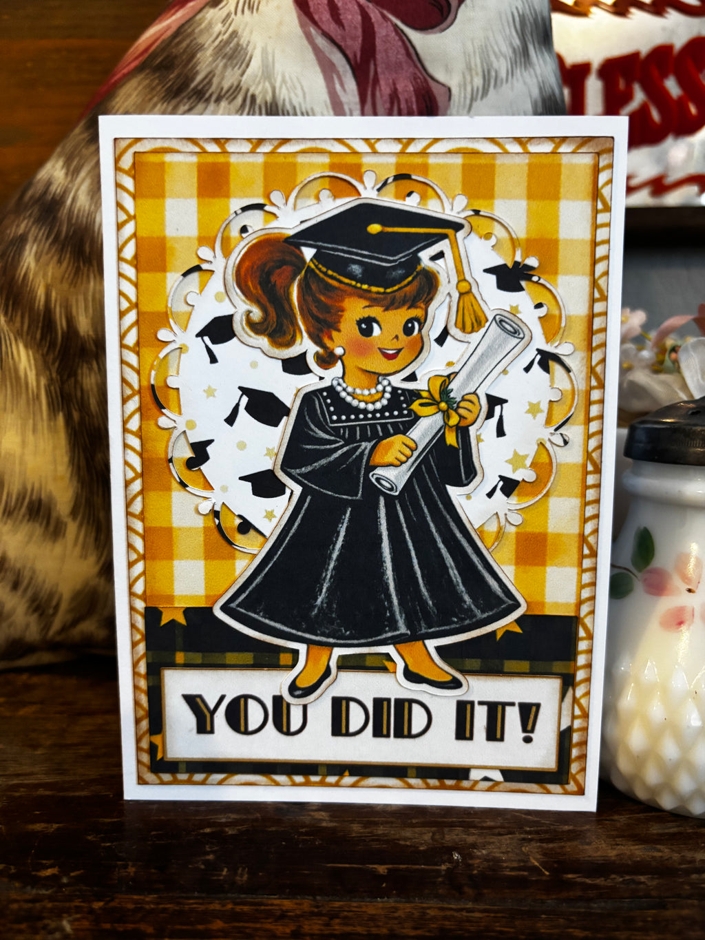 You Did It Female Diploma Graduation Card