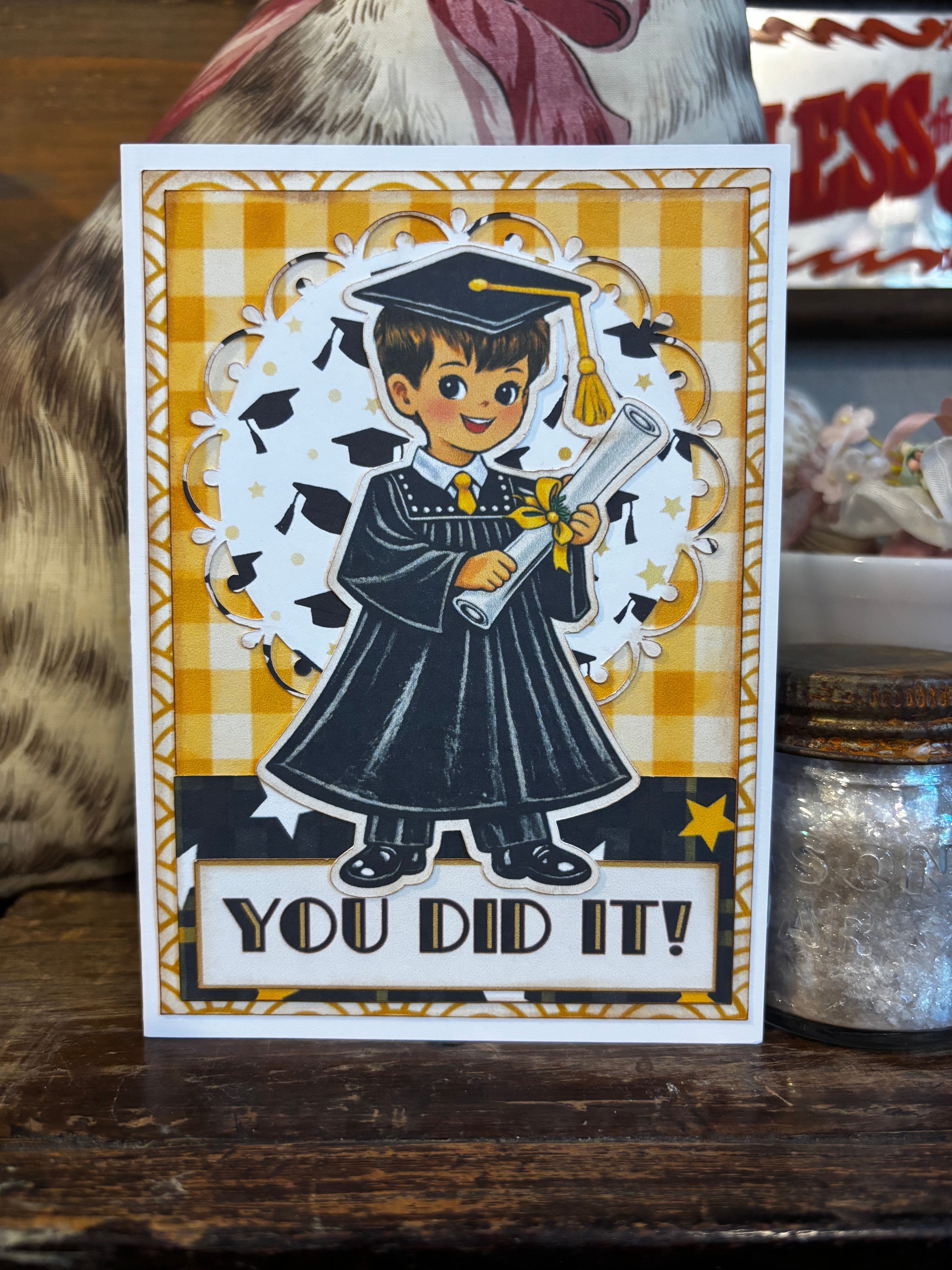 You Did It Male Diploma Graduation Card