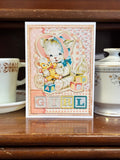 Baby Girl Cat Holding A Teddy Bear Card