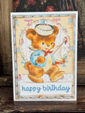Happy Birthday Bear With A Boat Card