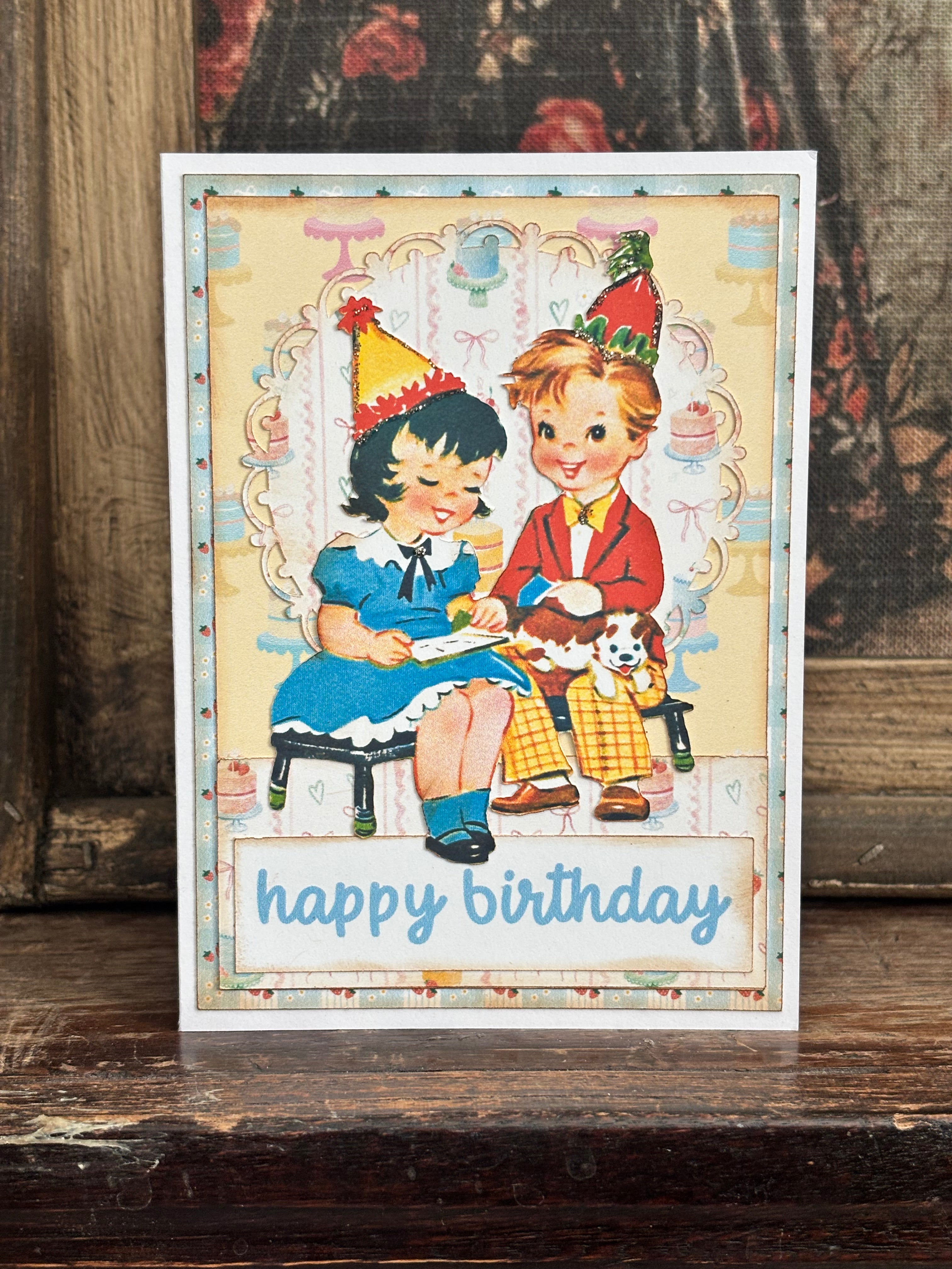 Retro Kids Birthday Greeting Card