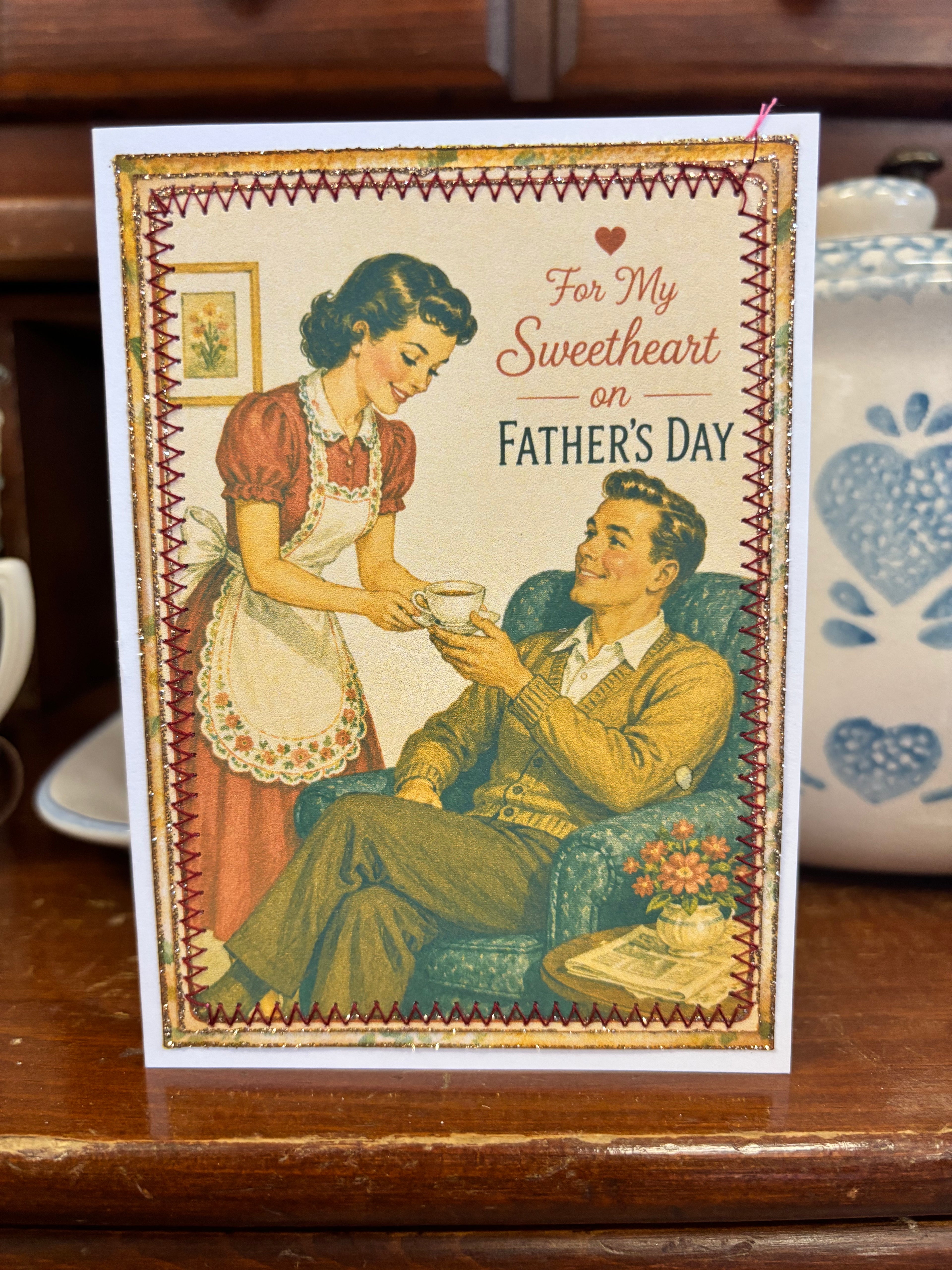 Vintage Father’s Day Card for Husband | For My Sweetheart Retro Greeting Card