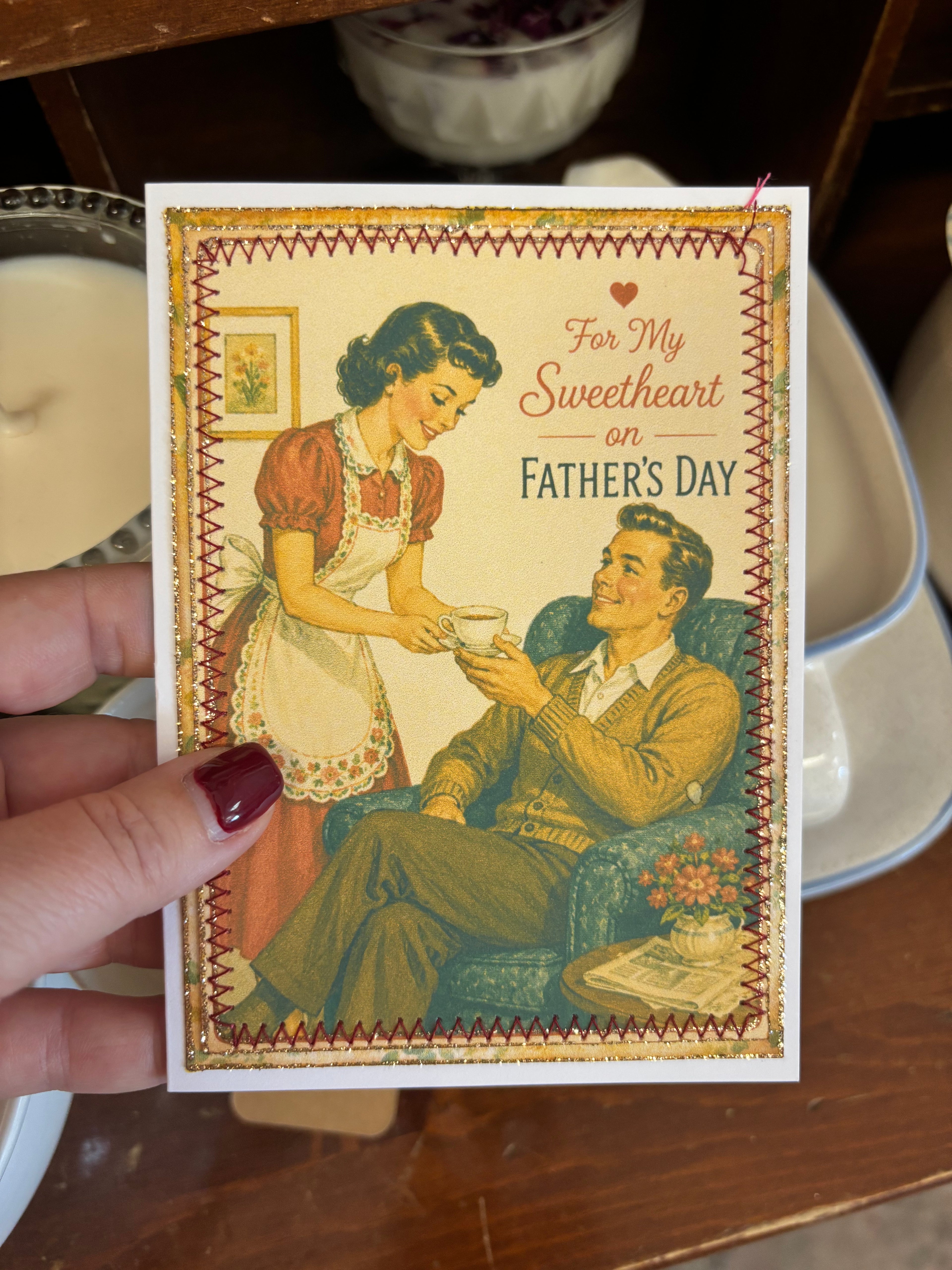 Vintage Father’s Day Card for Husband | For My Sweetheart Retro Greeting Card
