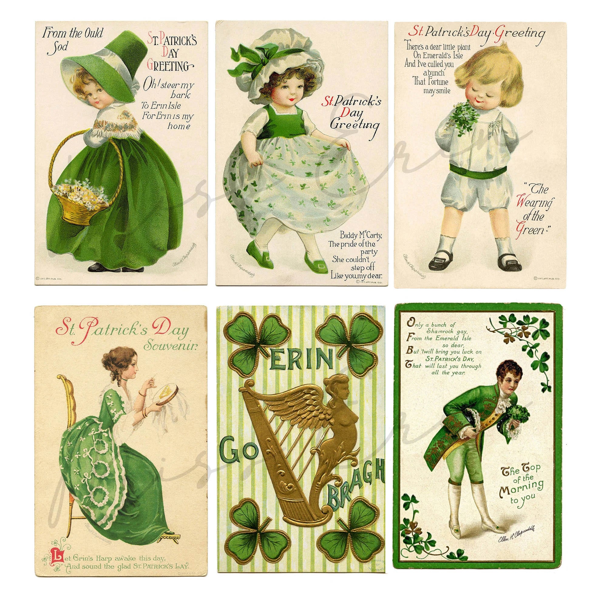 24 St. Patrick's Day Postcards Digital Download