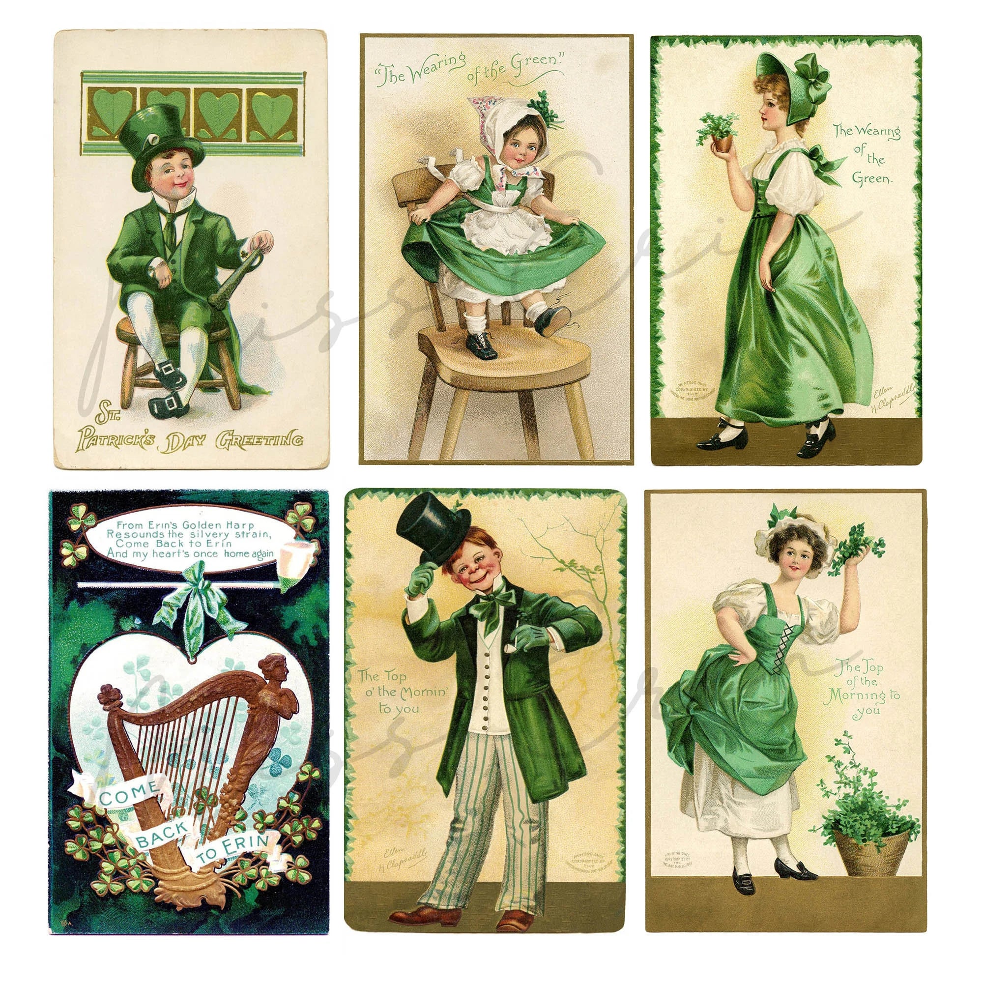 24 St. Patrick's Day Postcards Digital Download